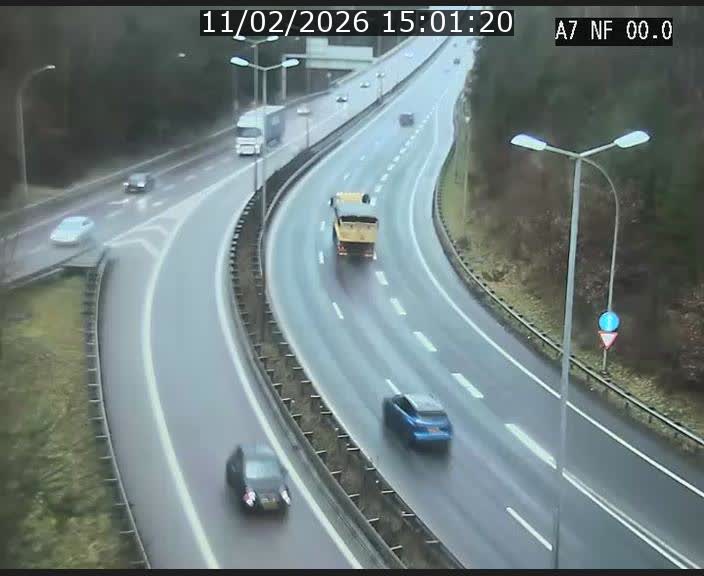 Caméra autoroute Luxembourg A7 - Echangeur A1/A7 Grünewald direction Tunnel Stafelter