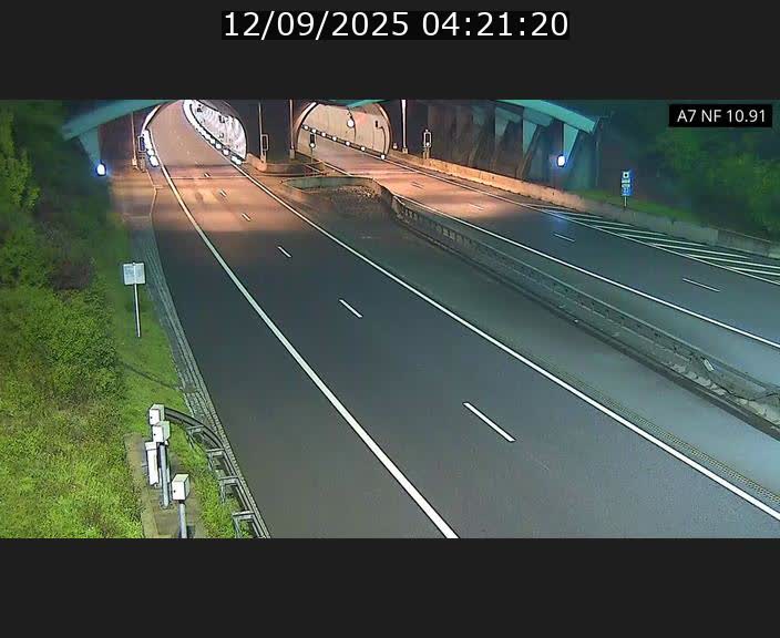 Caméra trafic Luxembourg - A7, Tunnel Gousselerbierg, entrée sud, direction Mersch