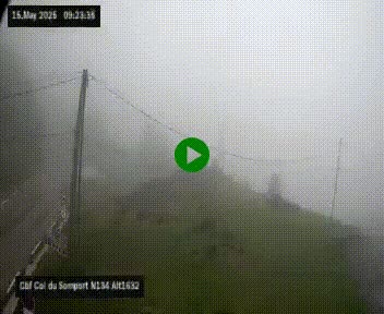 Webcam au col du Somport, côté français, sur la N134, dans les Pyrénées, en direction de l'Espagne, à 1632 mètres d'altitude