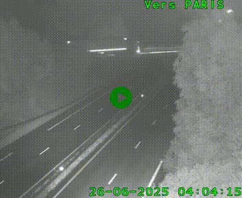 Caméra routière sur l'autoroute A20 au nord de Limoges, à la jonction avec la N520. Vue orientée vers Paris