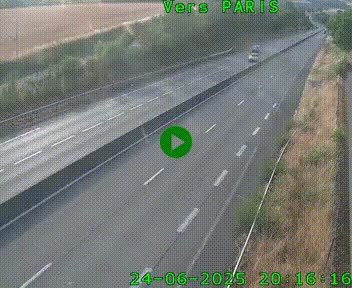 Caméra routière sur l'autoroute A20 à Saint-Hilaire-Bonneval, au sud de Limoges. Vue orientée vers Paris
