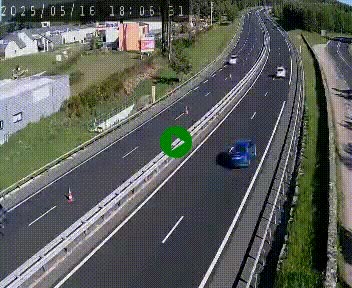 Caméra autoroute A75 à hauteur du col du rocher blanc en direction de Montpellier