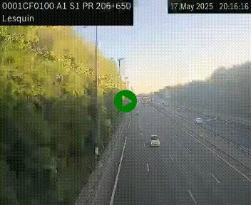 Webcam autoroute A1 à hauteur de Lesquin. Vue orientée vers Lille