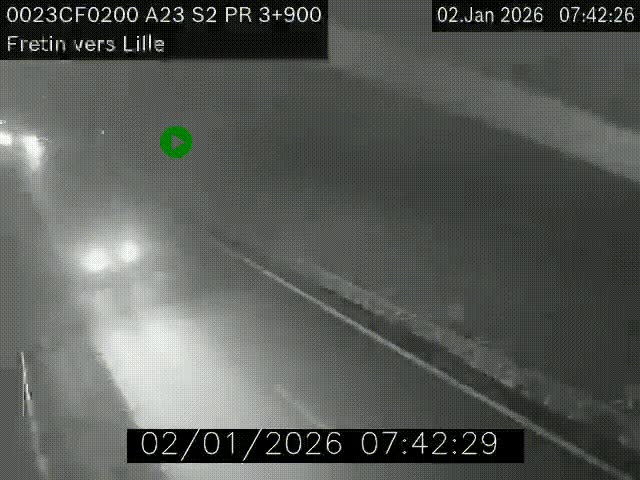 Webcam autoroute A23 à hauteur de Fretin. Vue orientée vers Lille