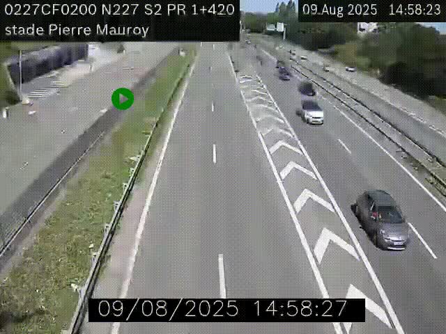 Webcam à hauteur du Stade Pierre Mauroy à Villeneuve d'Ascq sur la N227. Vue orientée vers Mons-en-Baroeul