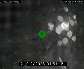 Webcam sur la N165 à hauteur de Savenay, au nord-ouest de Nantes en direction de la Bretagne