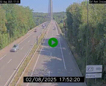 Webcam sur la N165 après le Pont de l'Iroise, à l'entrée de Brest