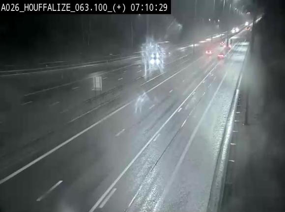 Webcam autoroute des Ardennes (E25/A26) à hauteur d'Houffalize. Vue orientée vers Baraque de Fraiture