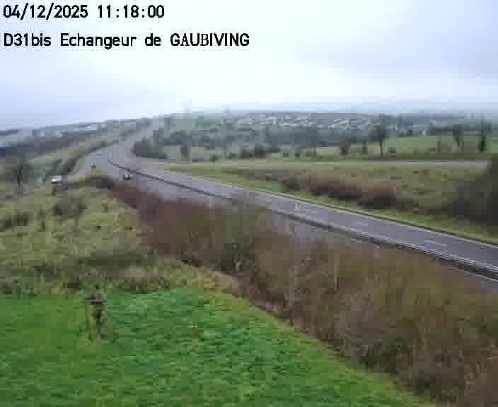 Dispositif d’observation sur D31bis (France) à Gaubiving, en direction de Sarreguemines, offrant une visualisation fiable des conditions de circulation.