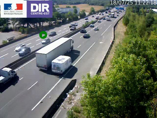 Caméra de circulation à Saint-Priest à la jonction entre l'A43 et l'A46 en direction de Marseille