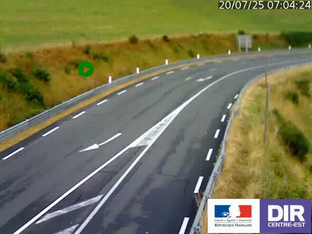 Webcam sur le col Pin Bouchain, vue orientée vers Roanne, en provenance de Lyon sur la nationale 7 (N7)