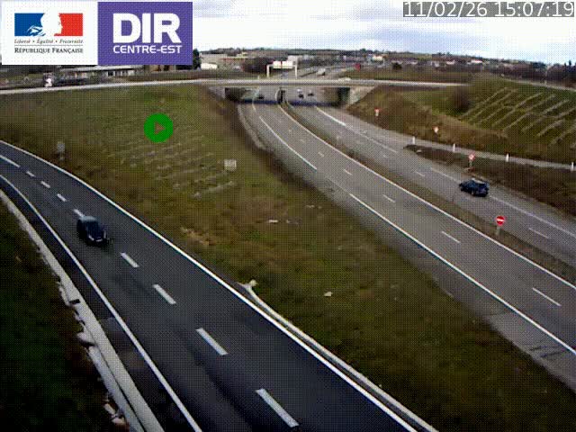 Webcam sur le contournement de Valence, sur la Nationale 7, caméra orientée vers Lyon