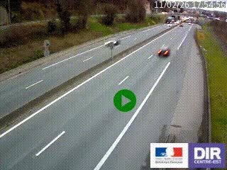 Caméra autoroutière sur l'A47 à hauteur de Givors, a proximité de Lyon. La webcam est orientée vers Lyon