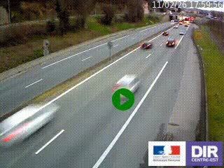 Caméra autoroutière sur l'A47 à hauteur de Givors, a proximité de Lyon. La webcam est orientée vers Lyon