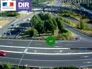 Webcam traffic à Grenoble-sud sur l'autoroute A480. Vue orientée vers l'entrée et la sortie de Grenoble