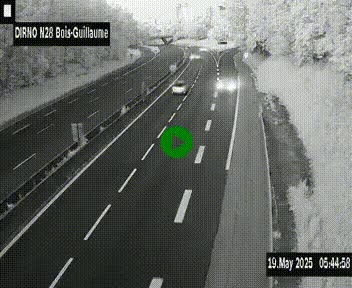 Webcam routière à hauteur de Bois-Guillaume en périphérie de Rouen. Vue orientée vers Rouen