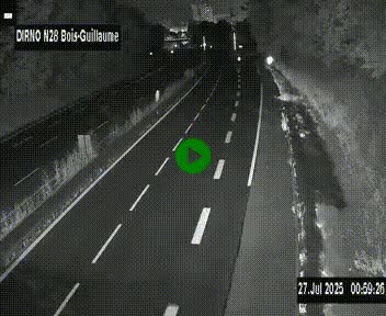 Webcam routière à hauteur de Bois-Guillaume en périphérie de Rouen. Vue orientée vers Rouen