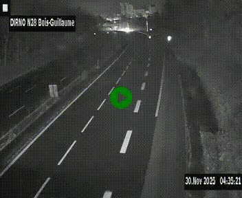 Webcam routière à hauteur de Bois-Guillaume en périphérie de Rouen. Vue orientée vers Rouen