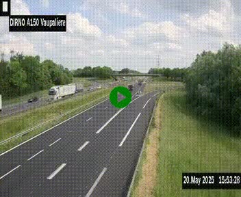 Webcam autoroute A150 à hauteur de La Vaupalière en périphérie de Rouen. Vue orientée vers Rouen