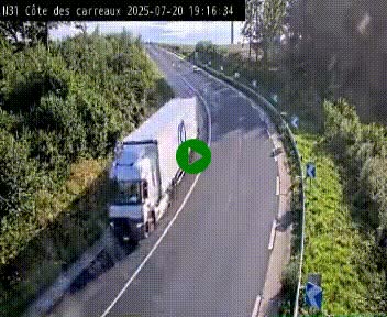 Webcam en haut de la Côte des Carreaux sur la N31 à Avesnes-en-Bray. Vue orientée vers Rouen