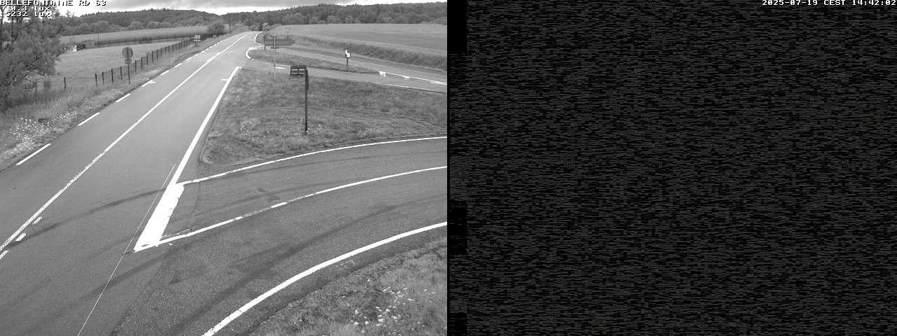 Webcam à Bellefontaine dans les Vosges à 552 mètres d'altitude sur la D63, à la jonction avec la D20A