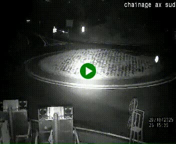 Webcam au nord d'Ax-les-Thermes au niveau de l'aire de chaînage de la N20. Vue orientée vers les Pyrénées, en direction de Pas de la Case