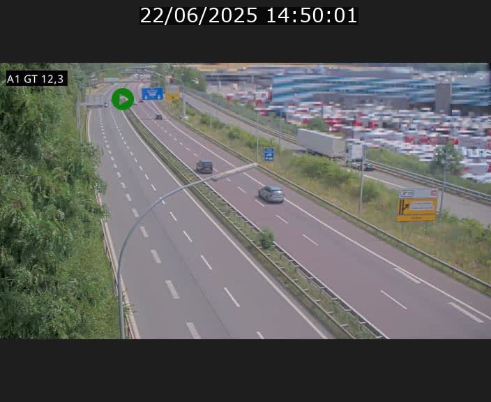 Traffic live webcam Luxembourg Senningerberg - A1 direction Allemagne - BK 12.3