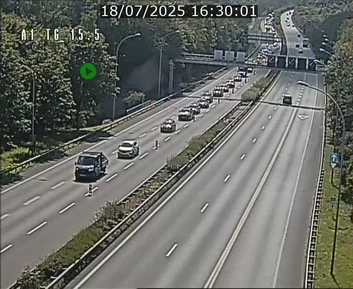 Traffic live webcam Luxembourg Munsbach - A1 direction Luxembourg - BK 15.5