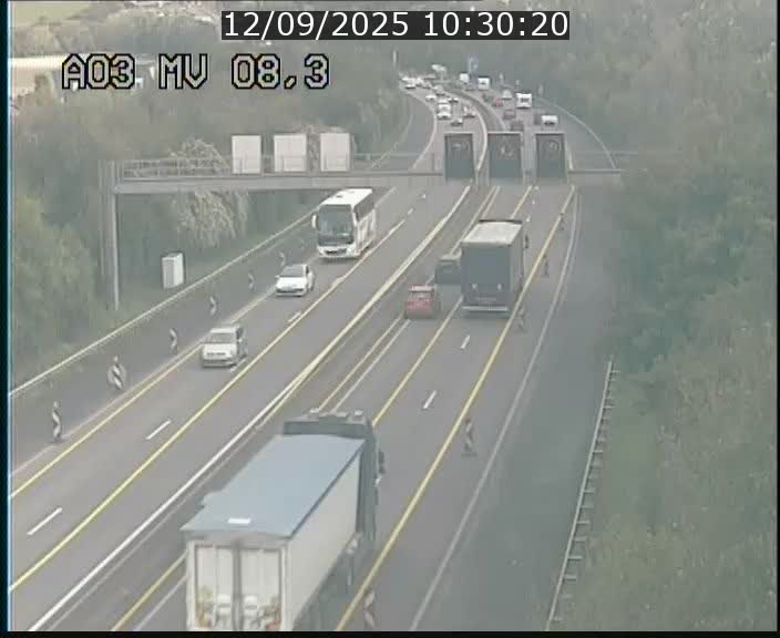 Webcam Autoroute après la Croix de Bettembourg en direction de Luxembourg sur l'A3