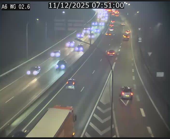 Traffic live webcam Luxembourg Croix de Cessange - A6 - BK 2.6 - direction France/Allemagne