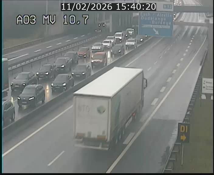 Traffic live webcam Luxembourg Croix de Bettembourg - A3 - BK 10.7 - direction France