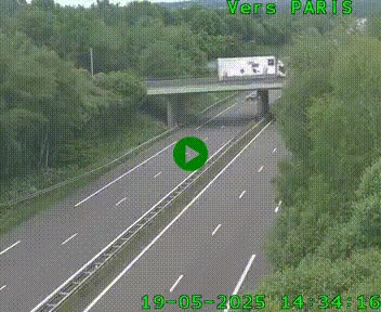 Caméra routière sur l'autoroute A20 au nord de Limoges, à la jonction avec la N520. Vue orientée vers Paris