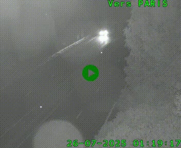 Caméra routière sur l'autoroute A20 au nord de Limoges, à la jonction avec la N520. Vue orientée vers Paris