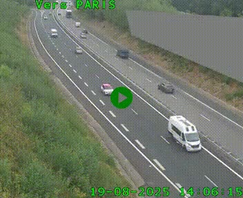 Caméra routière sur l'autoroute A20 à Saint-Pardoux-l'Ortigier, à la jonction avec l'A89. Vue orientée vers Paris
