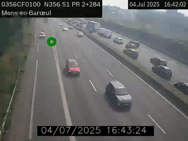 Webcam à l'entrée de Lille en direction du périphérique, à proximité de Mons-en-Baroeul sur la N356