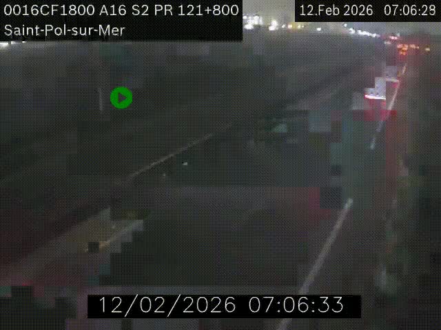 Webcam autoroute A16 à proximité de Dunkerque, à hauteur de la sortie Saint-Pol-sur-Mer. Vue orientée vers Calais