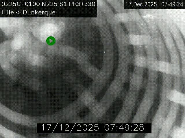 Webcam autoroute A25 (N225) à hauteur de Bergues (Bierne). Vue orientée vers Dunkerque.