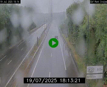 Webcam sur la N165 après le Pont de l'Iroise, à l'entrée de Brest