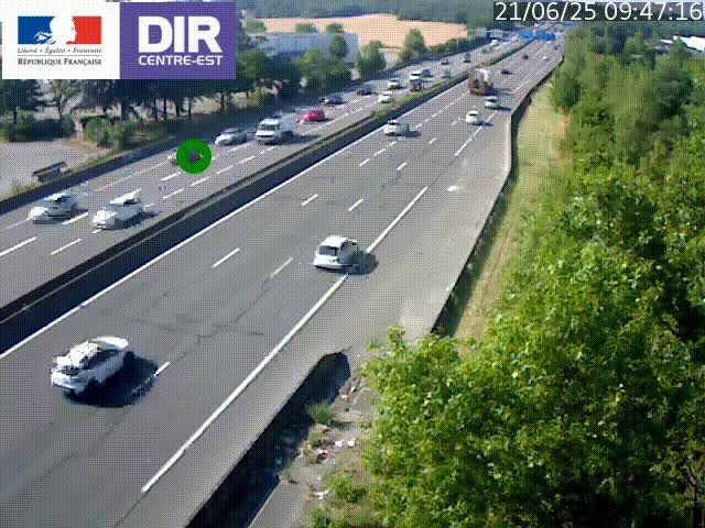 Caméra de circulation à Saint-Priest à la jonction entre l'A43 et l'A46 en direction de Marseille