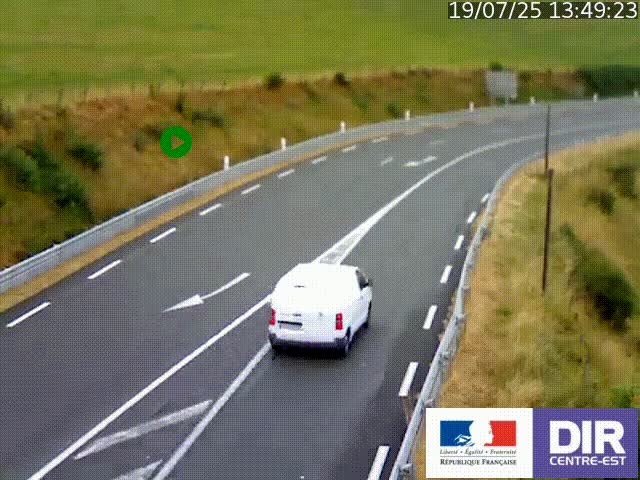 Webcam sur le col Pin Bouchain, vue orientée vers Roanne, en provenance de Lyon sur la nationale 7 (N7)