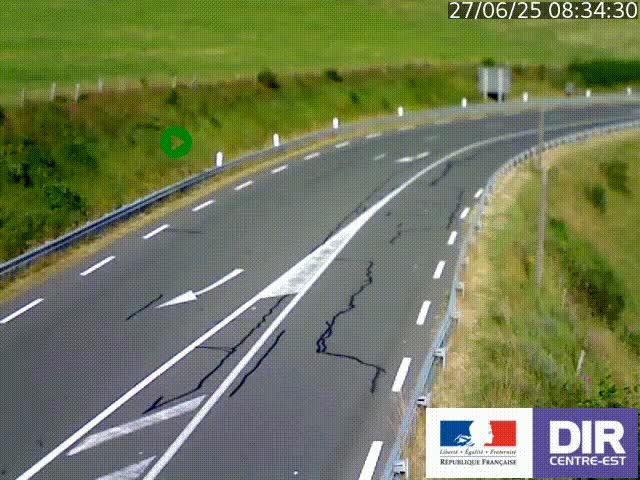 Webcam sur le col Pin Bouchain, vue orientée vers Roanne, en provenance de Lyon sur la nationale 7 (N7)