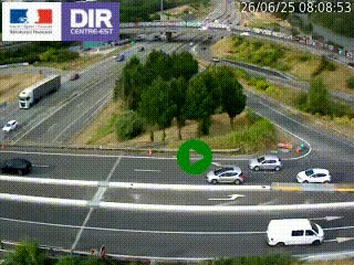 Webcam traffic à Grenoble-sud sur l'autoroute A480. Vue orientée vers l'entrée et la sortie de Grenoble