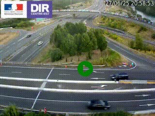 Webcam traffic à Grenoble-sud sur l'autoroute A480. Vue orientée vers l'entrée et la sortie de Grenoble