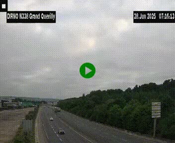 Webcam routière sur N338 à hauteur de Grand-Quevilly en périphérie de Rouen. Vue orientée vers Rouen