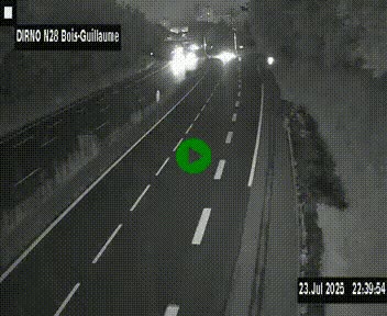 Webcam routière à hauteur de Bois-Guillaume en périphérie de Rouen. Vue orientée vers Rouen