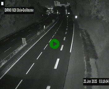 Webcam routière à hauteur de Bois-Guillaume en périphérie de Rouen. Vue orientée vers Rouen