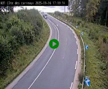 Webcam en haut de la Côte des Carreaux sur la N31 à Avesnes-en-Bray. Vue orientée vers Rouen