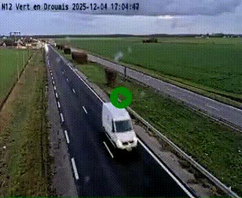 Webcam à hauteur de Vert-en-Drouais sur la N12, en périphérie de Dreux. Vue orientée vers Alençon