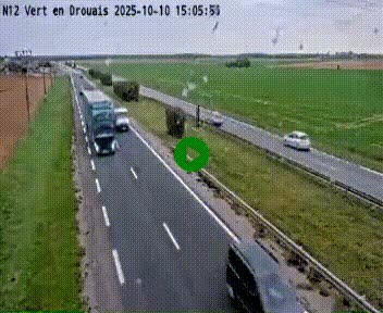 Webcam à hauteur de Vert-en-Drouais sur la N12, en périphérie de Dreux. Vue orientée vers Alençon