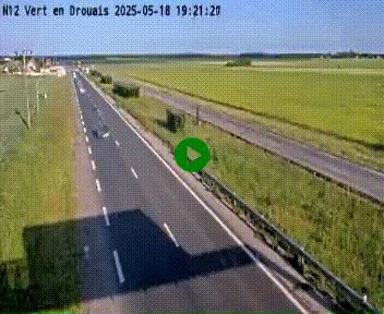Webcam à hauteur de Vert-en-Drouais sur la N12, en périphérie de Dreux. Vue orientée vers Alençon